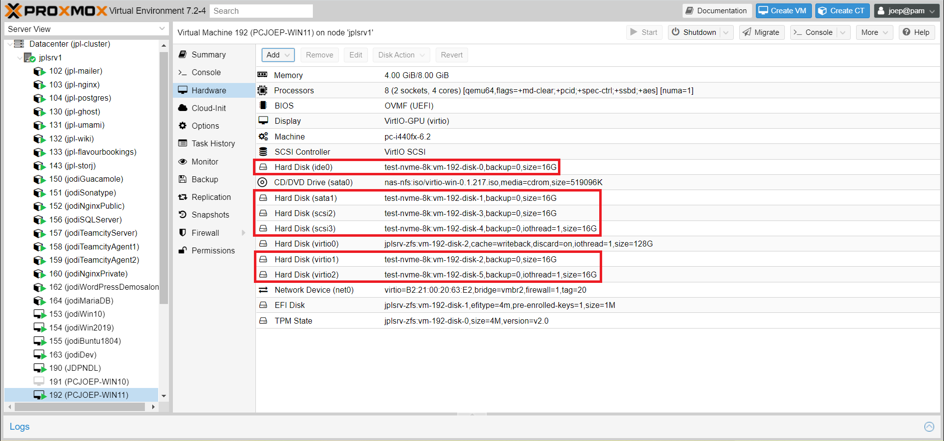 Benchmark Proxmox Virtual Disk settings